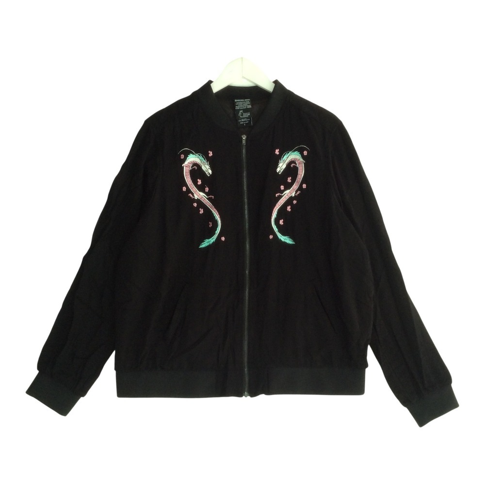 Her Universe Studio Ghibli Spirited Away Haku Dragon Bomber Jacket Black Size 1